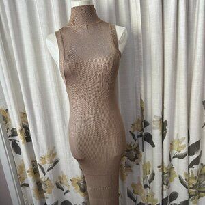 Good American Sexy Skintight Dress Stretch Beige Size 0